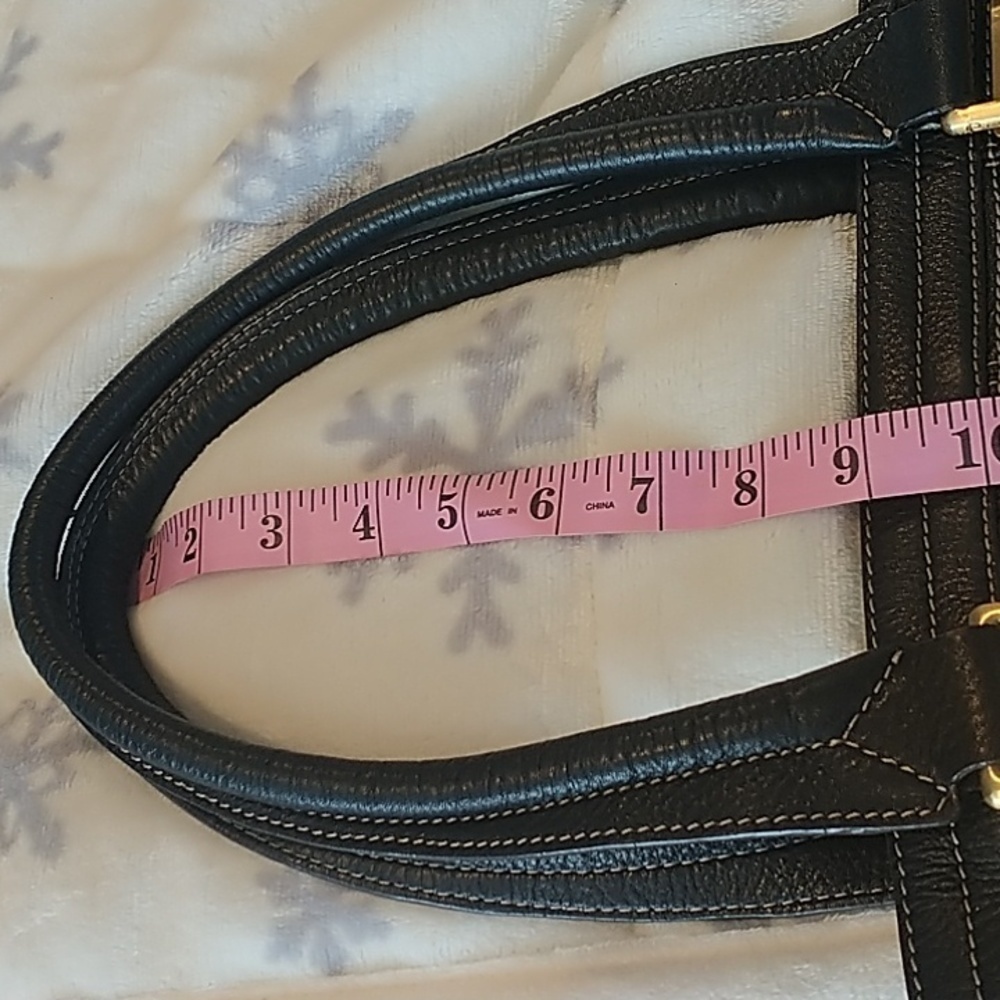 B Makowsky Black Pebble Leather Satchel Shoulder Bag - Picture 13 of 14